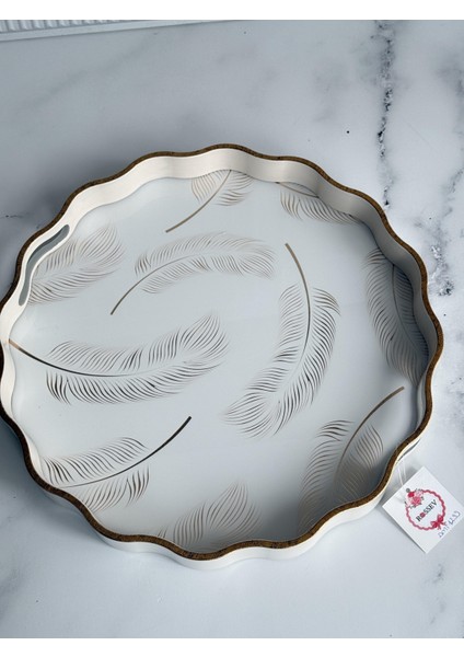 Pimua White Yuvarlak Tepsi