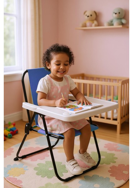 2–6 Yaş, Katlanabilir Çocuk Sandalyesi ve Masası Tak-Çıkar Masa-Mavi fiyatları