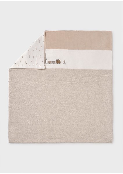 90X80 cm Kışlık Bebek Kadife Battaniye – Yumuşak & Sıcacık Krem