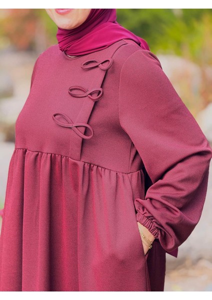 Ankanoor 3 Fiyonklu Örme Elbise ANKA255109