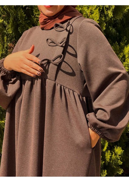 Ankanoor 3 Fiyonklu Örme Elbise ANKA255109