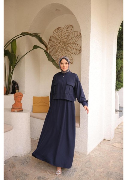 Ankanoor Keten Ceket Elbise Takım ANKA255091 indirimleri