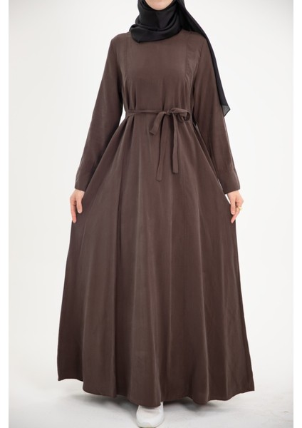 Ankanoor Modal Cupra Yırtmaç Kol Drapeli Elbise ANKA253003