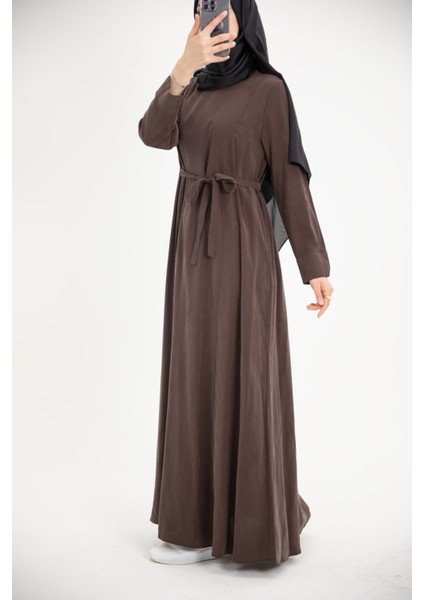 Ankanoor Modal Cupra Yırtmaç Kol Drapeli Elbise ANKA253003