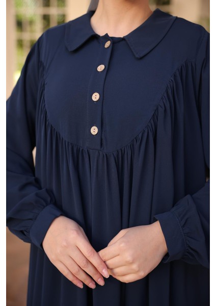 Ankanoor Lacivert Gömlek Yaka Düğmeli Elbise ANKA255064 fiyatları