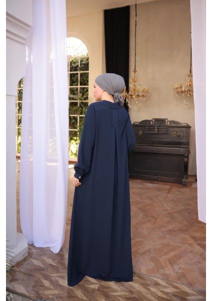 Ankanoor Lacivert Gömlek Yaka Düğmeli Elbise ANKA255064 modelleri