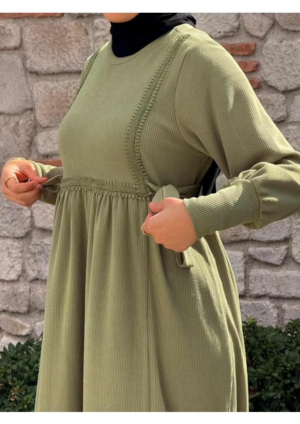 Ankanoor Yandan Bağlamalı Dantelli Örme Elbise ANKA255105 fiyatları