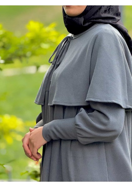 Ankanoor Pelerinli Örme Elbise ANKA255108