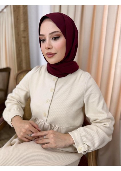 Ankanoor Bej Yarım Pat Düğmeli Örme Elbise ANKA258064 indirimleri