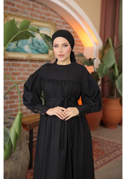 Ankanoor Siyah Çift Bantlı Salaş Elbise ANKA255069 fırsatları