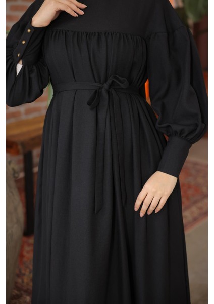 Ankanoor Siyah Çift Bantlı Salaş Elbise ANKA255069 indirimleri