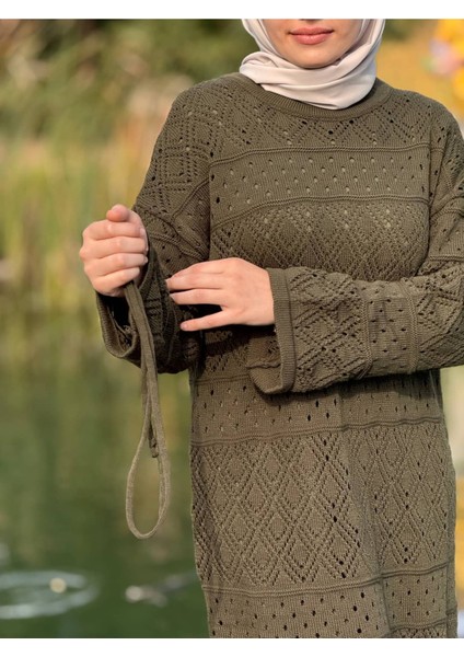 Ankanoor Uzun Kol Içlikli Otantik Otantik Triko Elbise ANKA252004