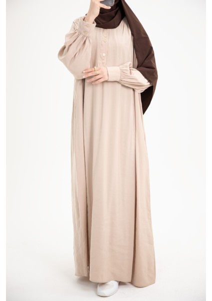 Ankanoor Modal Cupra Büzgü Detaylı Düğmeli Elbise ANKA253002 indirimleri