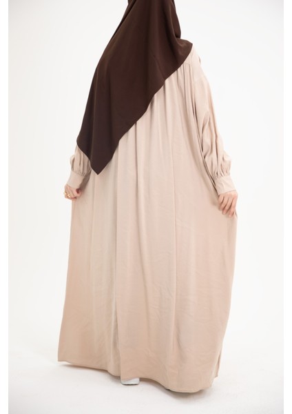 Ankanoor Modal Cupra Büzgü Detaylı Düğmeli Elbise ANKA253002