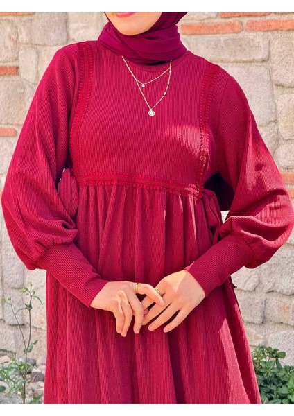 Ankanoor Yandan Bağlamalı Dantelli Örme Elbise ANKA255105 fiyatları