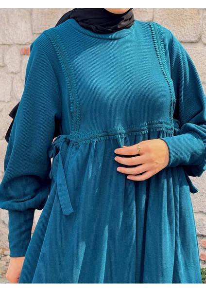 Ankanoor Yandan Bağlamalı Dantelli Örme Elbise ANKA255105 fiyatları