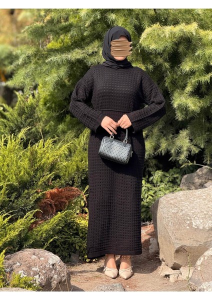 Ankanoor Uzun Kol Içlikli File Triko Elbise ANKA252005 modelleri