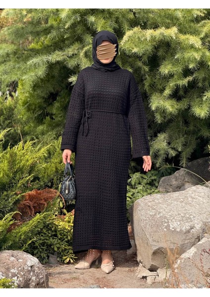 Ankanoor Uzun Kol Içlikli File Triko Elbise ANKA252005 fırsatları