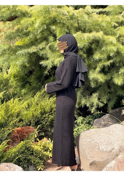 Ankanoor Uzun Kol Içlikli File Triko Elbise ANKA252005