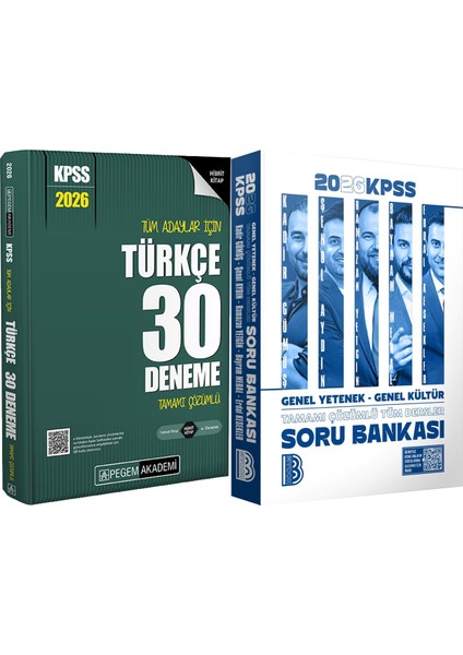 2026 Kpss Tüm Dersler Tamamı Çözümlü Soru Bankası - 2026 Kpss Türkçe 30 Deneme Çözümlü