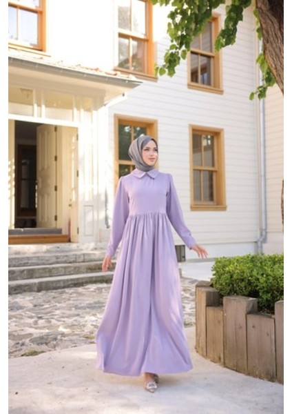 Ankanoor Yakalı Pelerinli Elbise ANKA255084 modelleri