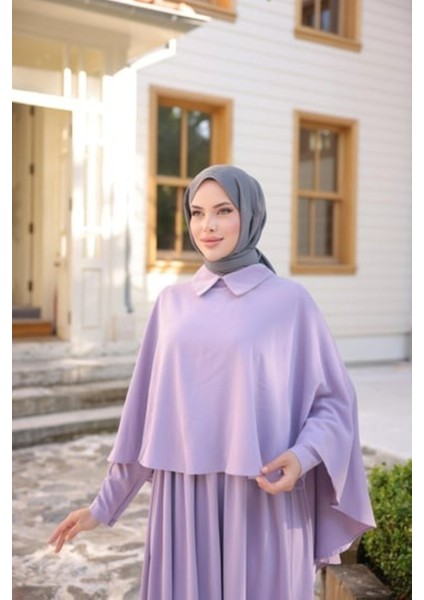 Ankanoor Yakalı Pelerinli Elbise ANKA255084 indirimleri