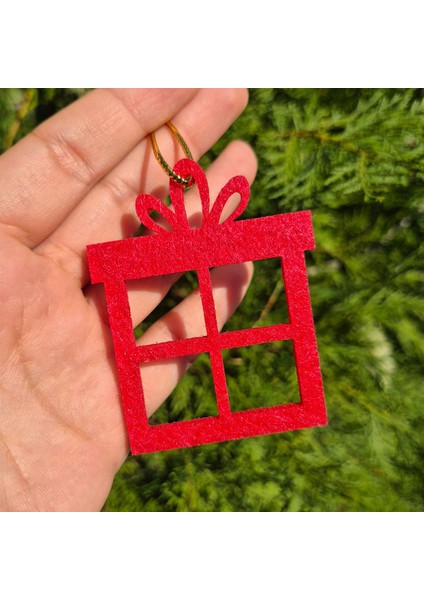 Yılbaşı Ağacı Süsleri - Yeni Yıl Çam Ağacı 10’lu Keçe Set