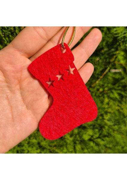 Yılbaşı Ağacı Süsleri - Yeni Yıl Çam Ağacı 10’lu Keçe Set