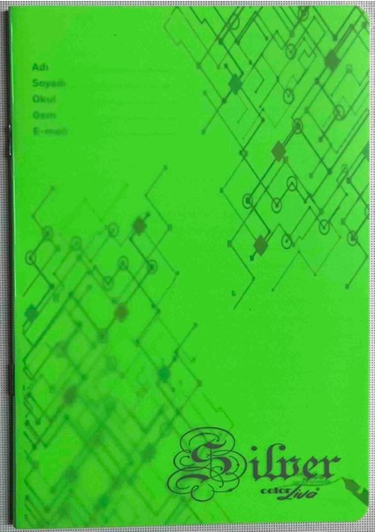 A5 60 Yaprak Çizgili Pp Kapak Dikişli Defter Neon Yeşil