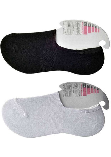 Siyah ve Beyaz Kadın Babet Çorap 12 Çift modelleri