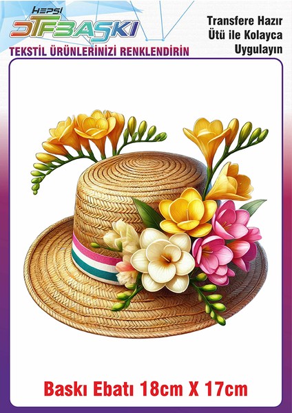 Hasır Şapka Ütü ile Yapışan Kumaş Tekstil Kıyafet Dtf Baskı