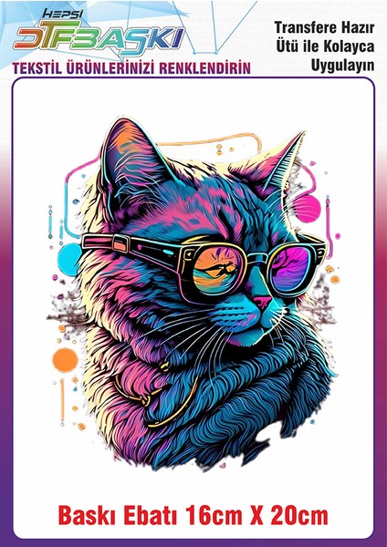 Kedi Ütü ile Yapışan Kumaş Tekstil Kıyafet Dtf Baskı