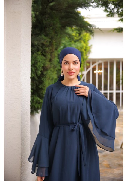 Ankanoor Astarlı Şifon Elbise ANKA255088 modelleri