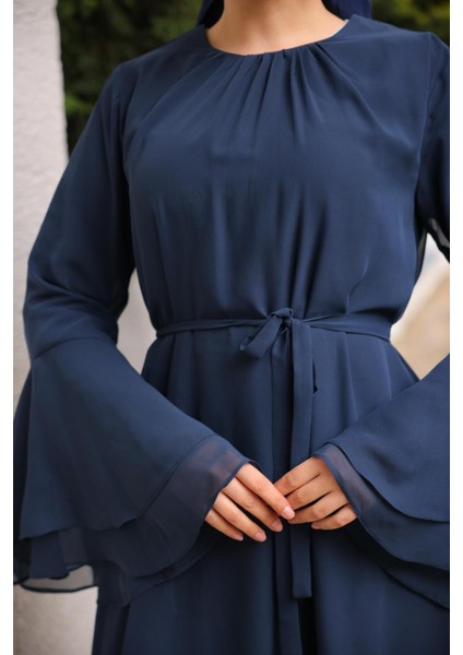 Ankanoor Astarlı Şifon Elbise ANKA255088