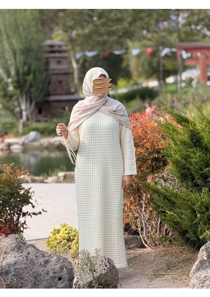 Ankanoor Uzun Kol Içlikli File Triko Elbise ANKA252005 fırsatları