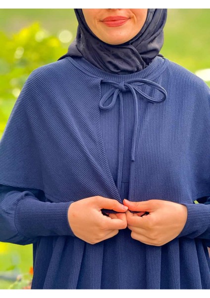 Ankanoor Pelerinli Örme Elbise ANKA255108