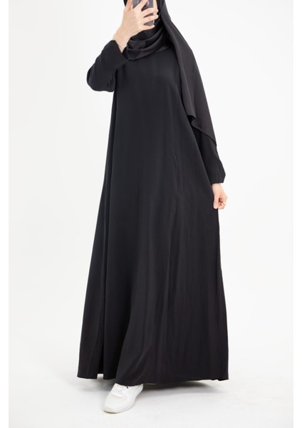 Ankanoor Modal Cupra Yırtmaç Kol Drapeli Elbise ANKA253003