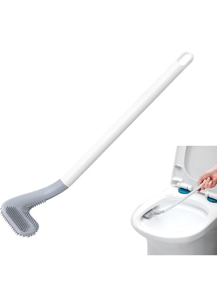 Saplı Tuvalet Fırçası - Tuvalet Temizleme Fırçası Golf Sopası Şeklinde,çabuk Kuruyan Döner Başlı Ev,, Otel Için Esnek Saplı Hijyenik Fırça