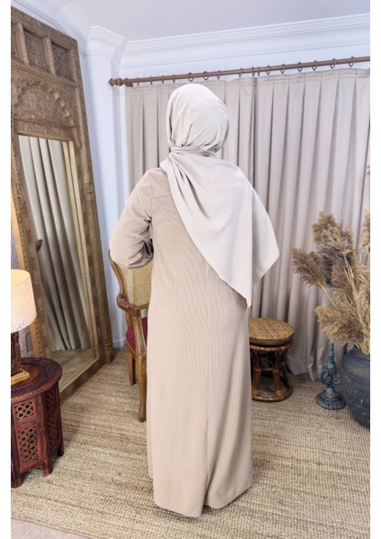 Ankanoor Vizon Yarım Pat Düğmeli Örme Elbise ANKA258064 fiyatları