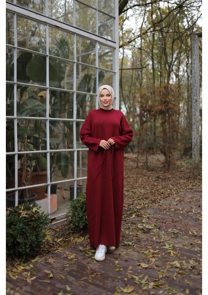 Ankanoor Bordo Kolu Saç Örgülü Elbise ANKA2518206