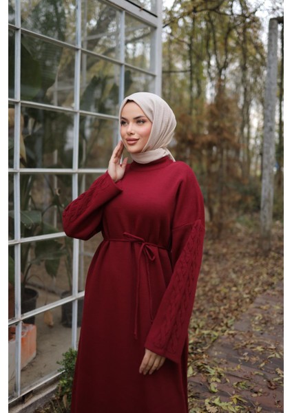 Ankanoor Bordo Kolu Saç Örgülü Elbise ANKA2518206 modelleri