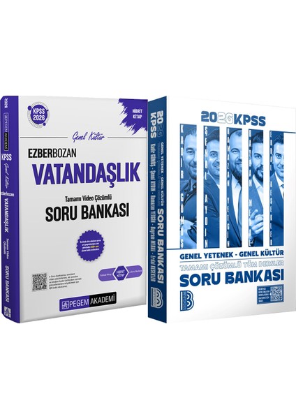 2026 Kpss Tüm Dersler Tamamı Çözümlü Soru Bankası - 2026 Kpss Ezberbozan Vatandaşlık Çözümlü Soru