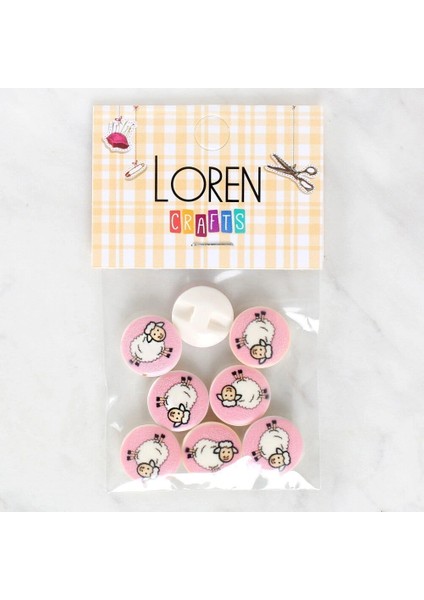Loren Crafts 8'li Koyun Düğme - 1033