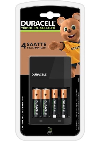 Cef 14 Pil Şarj Cihazı, 4 Saat (1 Adet) ve Şarj Edilebilir Aa ve Aaa Pil (2&apos;şer Adet)
