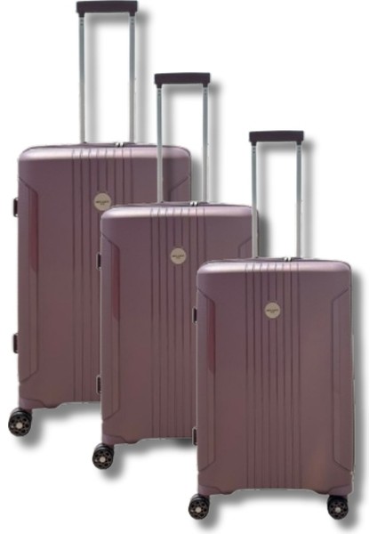 04PC7060 Polipropilen 3 Lü Valiz Seti Pudra