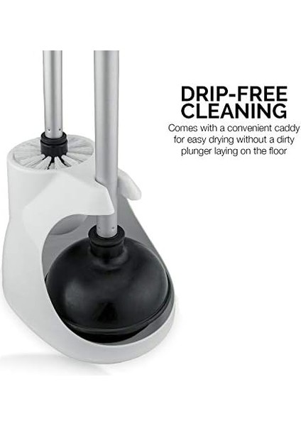 60168A Tuvalet Pompası Seti | 4 Parça | Bonus Mini Lavabo ve Tahliye Pompası, Fırça ve Kutu | Kompakt | Patentli Çok Açılı Tasarım | Teleskopik Sap, Siyah modelleri