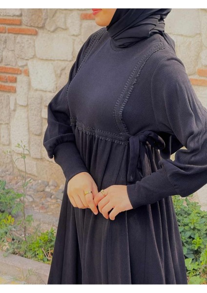 Yandan Bağlamalı Dantelli Örme Elbise 255105 fiyatları