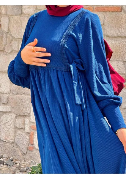 Ankanoor Yandan Bağlamalı Dantelli Örme Elbise ANKA255105 modelleri