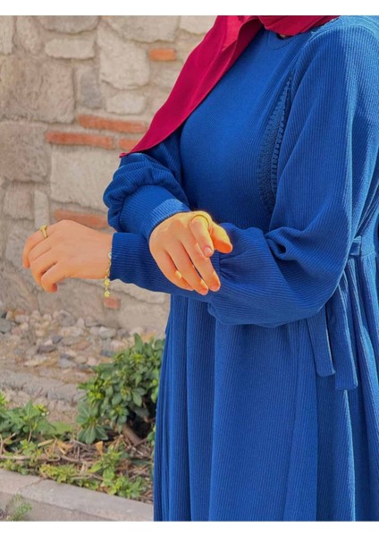 Ankanoor Yandan Bağlamalı Dantelli Örme Elbise ANKA255105 indirimleri