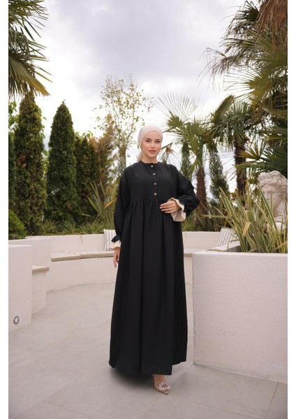 Ankanoor Önlüklü Oversize Keten Elbise ANKA255095 modelleri